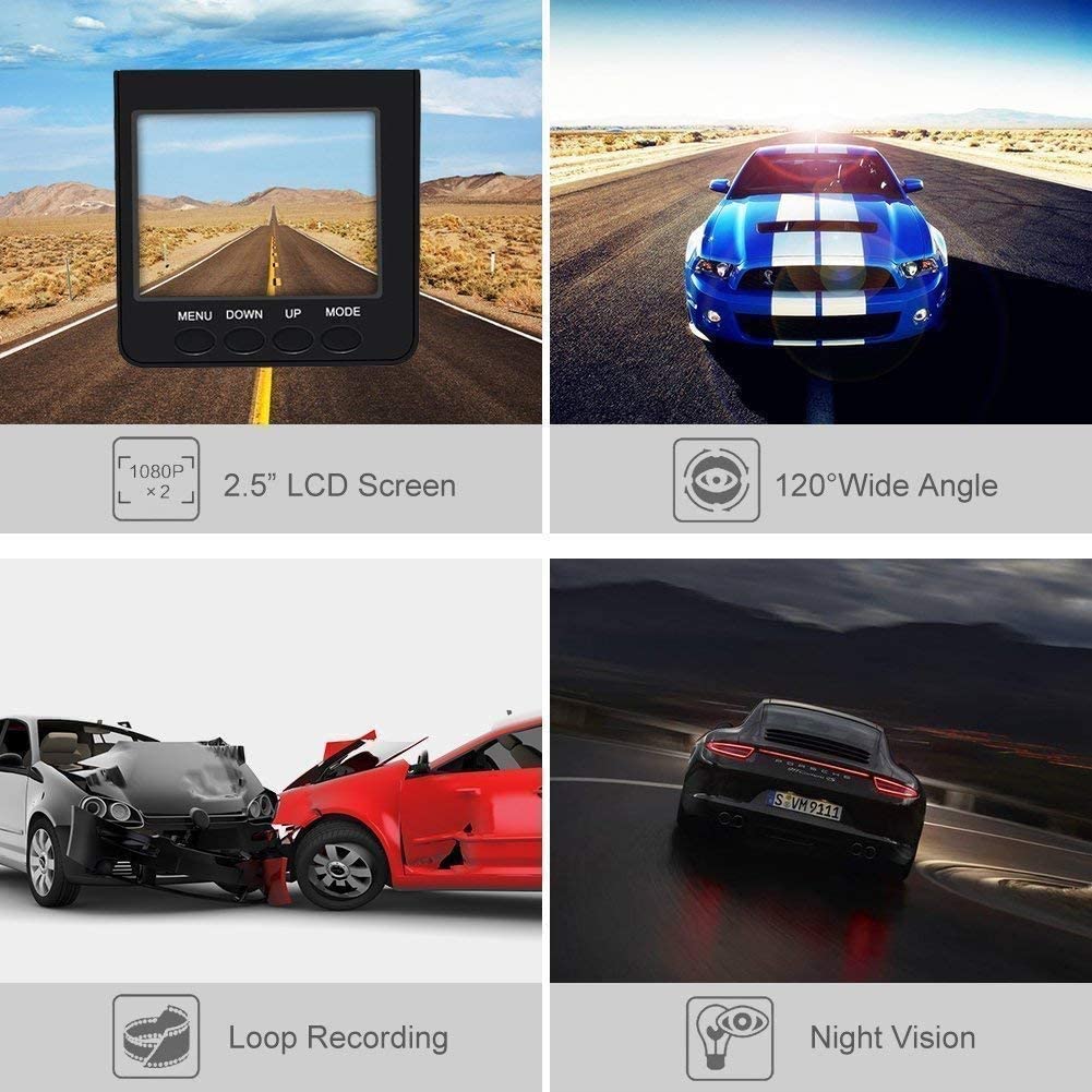 2.5" Wide Angle Car Dash Cam