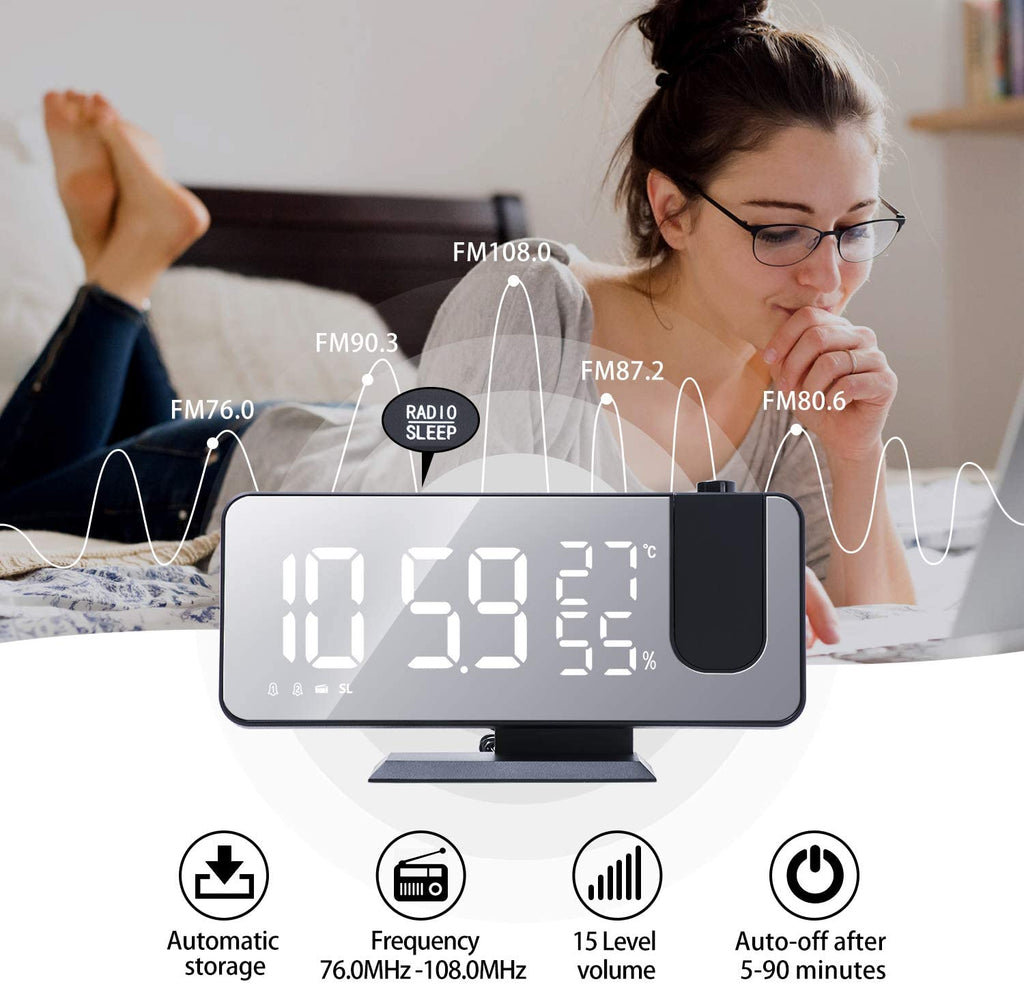 LED Projection Digital Alarm Clock Phone Charger - Big Mike Buys