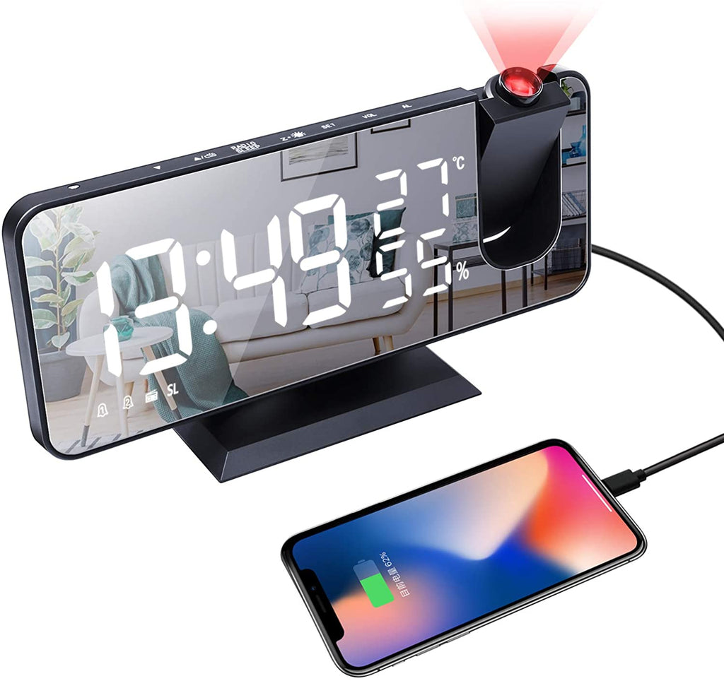 LED Projection Digital Alarm Clock Phone Charger - Big Mike Buys