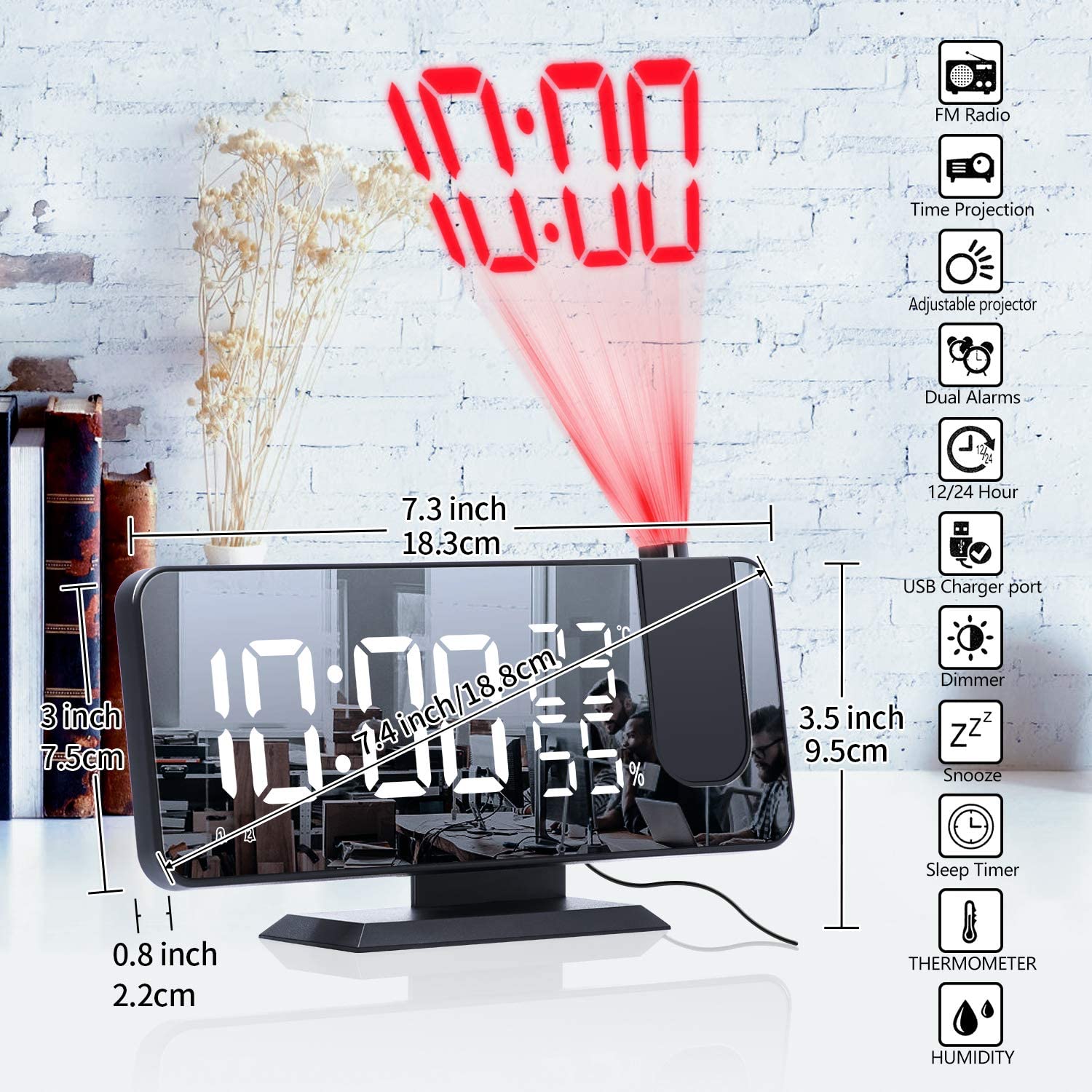 LED Projection Digital Alarm Clock Phone Charger - Big Mike Buys