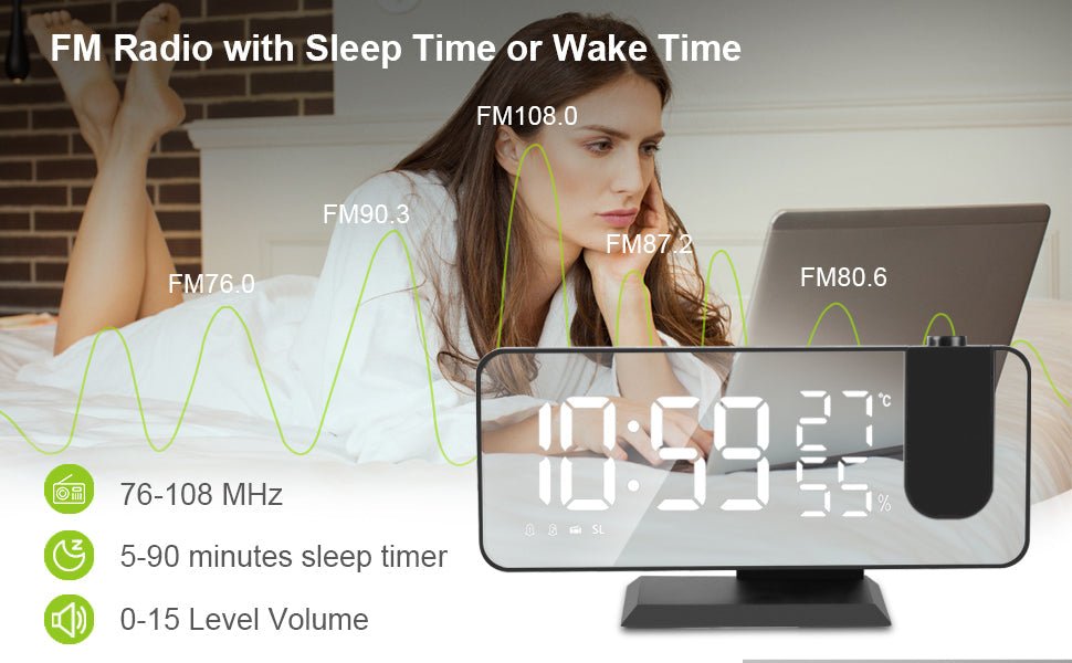 LED Projection Digital Alarm Clock Phone Charger - Big Mike Buys