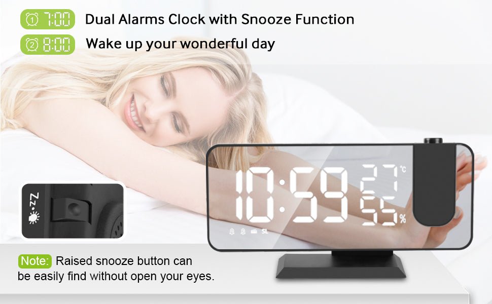 LED Projection Digital Alarm Clock Phone Charger - Big Mike Buys