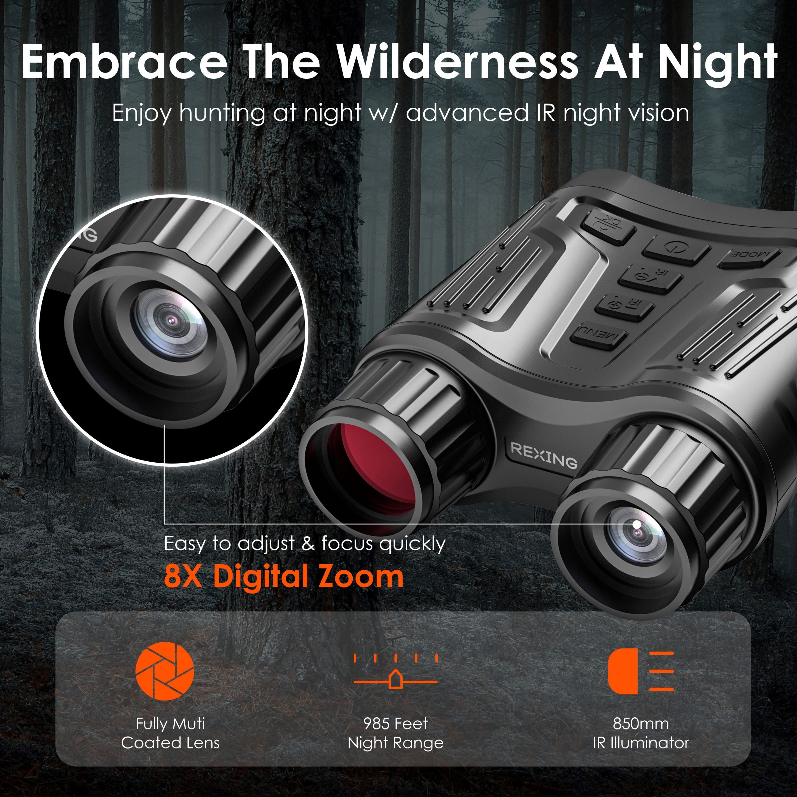 Rexing B1 Pro – 4K IR Night Vision Digital Binocular - Big Mike Buys