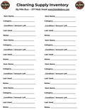 Cleaning Supply Inventory [1 sheet]