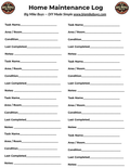 Home Maintenance Log [1 sheet]