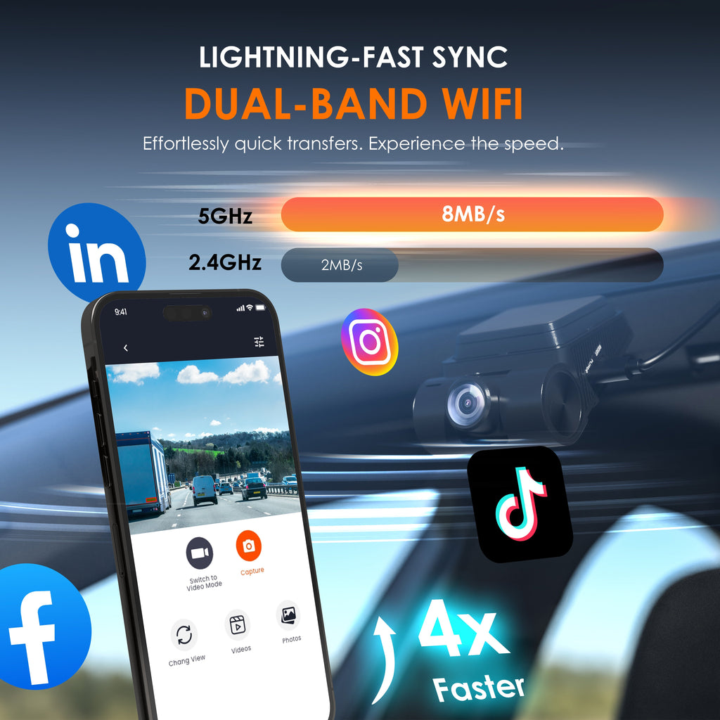 Rexing - V1P Flex X4 4K WiFi Dual Dash Cam - Black - Big Mike Buys