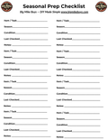 Seasonal Prep Checklist [1 sheet]