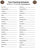 Tool Cleaning Schedule [1 sheet]