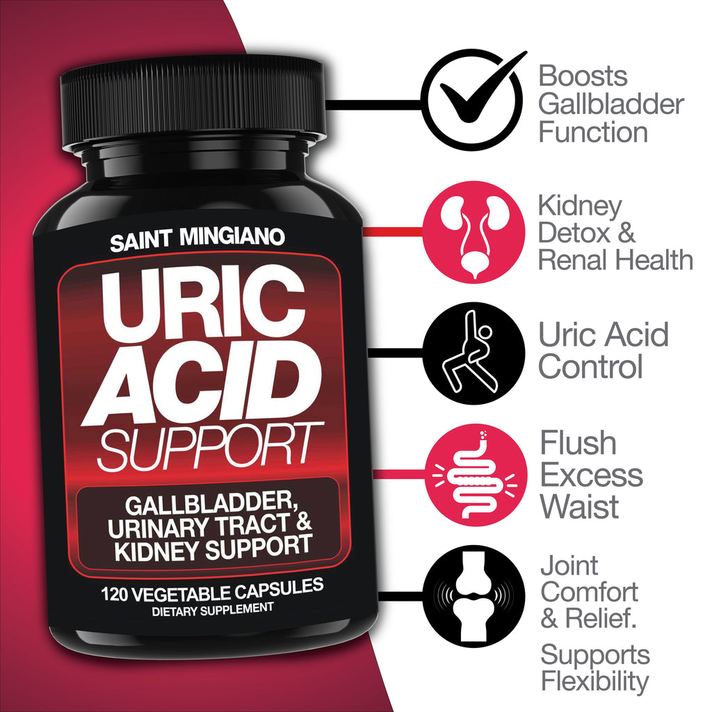 Uric Acid Support - 120 Capsules - Supports Kidney Cleanse Detox & Repair, Gallbladder & Urinary Tract Issues - Big Mike Buys
