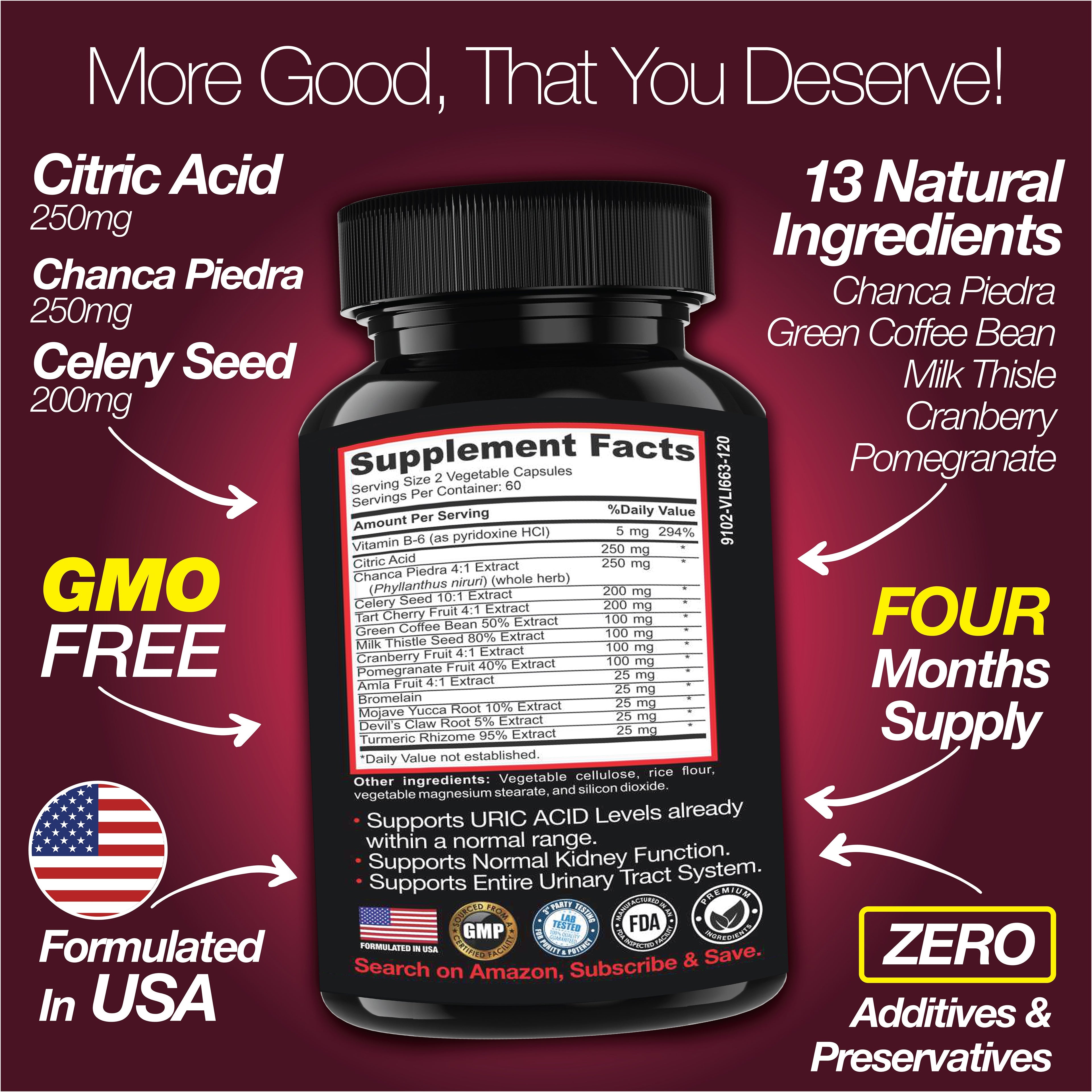 Uric Acid Support - 120 Capsules - Supports Kidney Cleanse Detox & Repair, Gallbladder & Urinary Tract Issues - Big Mike Buys