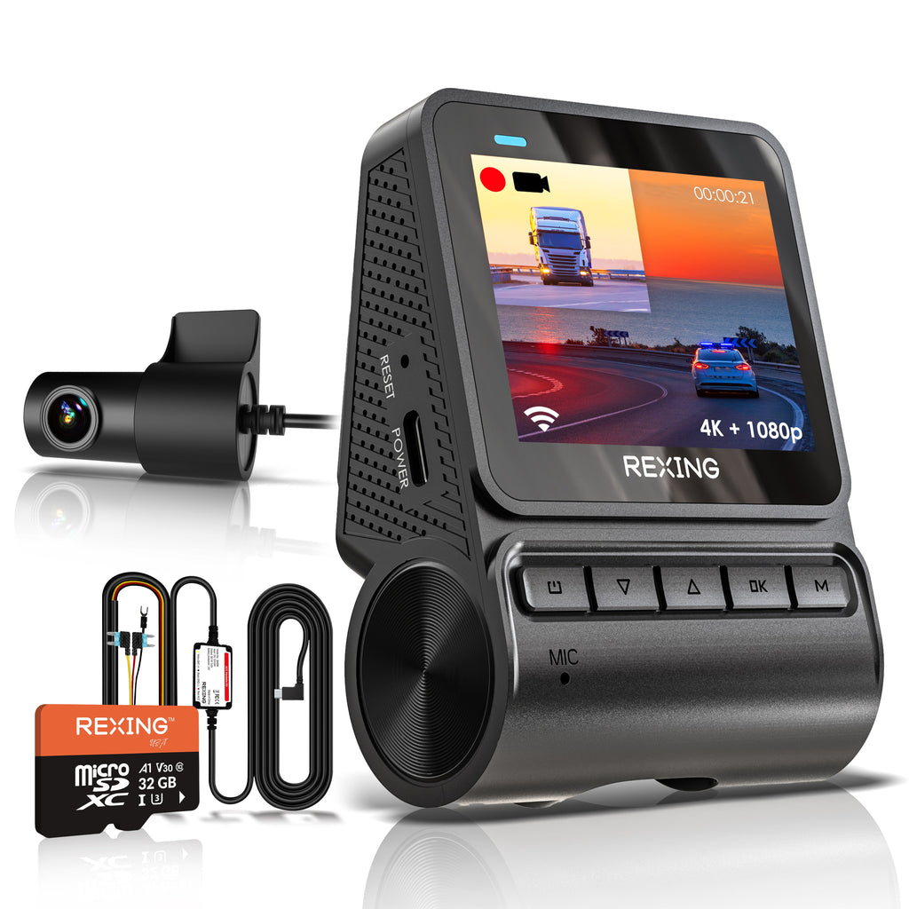 Rexing - V1P Flex X4 4K WiFi Dual Dash Cam - Black - Big Mike Buys