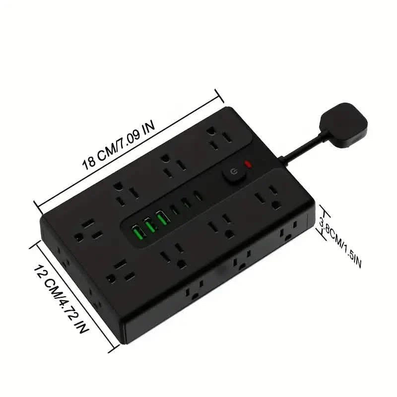 22 - in - 1 Multi - Functional Power Strip – 16 Sockets, 3 USB - A & 3 USB - C - Big Mike Buys