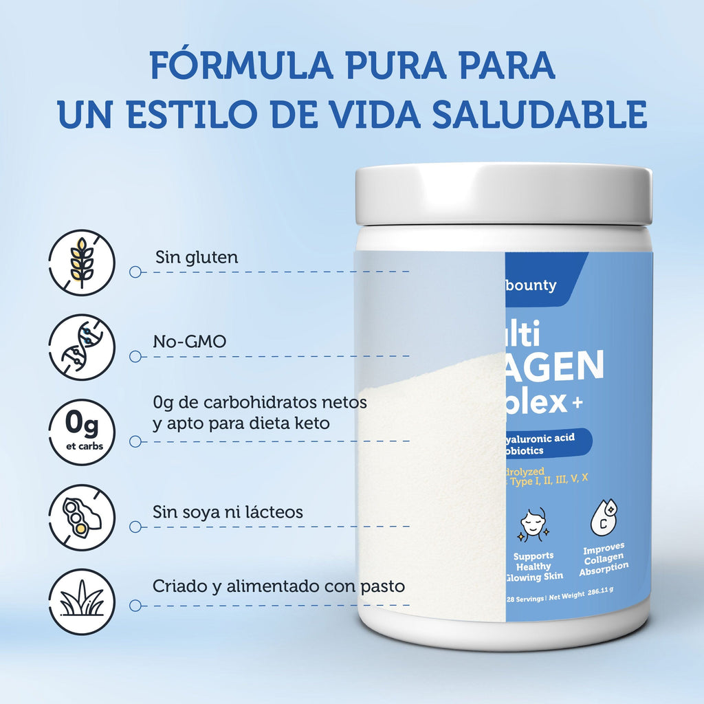 Colágeno Hidrolizado 5 en 1 con Ácido Hialurónico, Vitamina C y Probióticos - Big Mike Buys