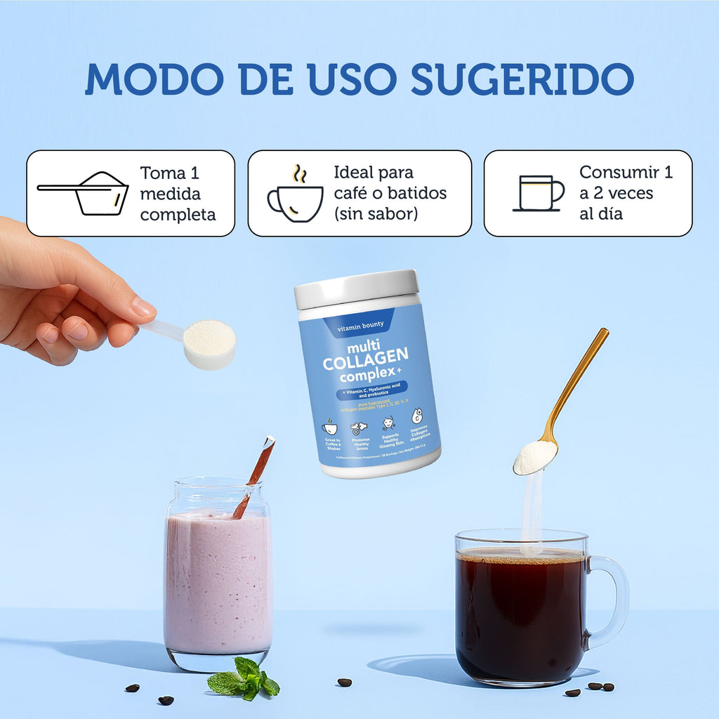 Colágeno Hidrolizado 5 en 1 con Ácido Hialurónico, Vitamina C y Probióticos - Big Mike Buys