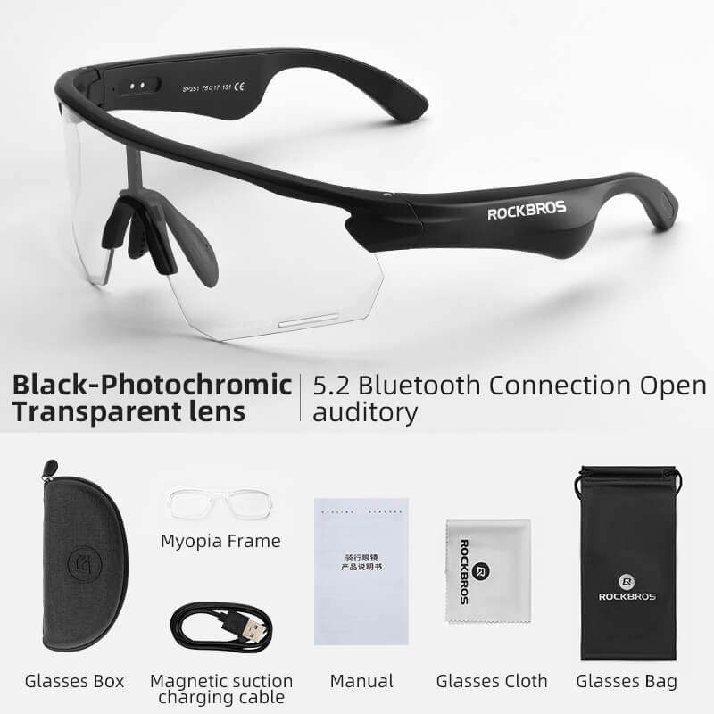 ROCKBROS Bluetooth Cycling Sunglasses Polarized Smart Glasses - Big Mike Buys
