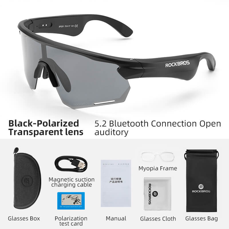 ROCKBROS Bluetooth Cycling Sunglasses Polarized Smart Glasses - Big Mike Buys