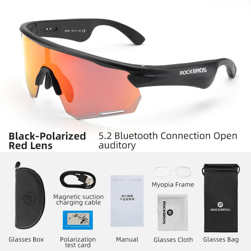 ROCKBROS Bluetooth Cycling Sunglasses Polarized Smart Glasses - Big Mike Buys
